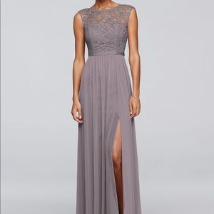 David’s Bridal long bridesmaid’s dress w/ Lace
